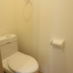 トイレ　タオルリングは標準にて施工されます。